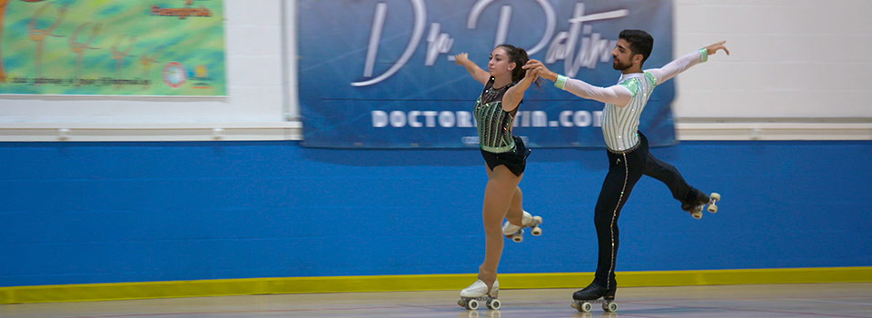 Natalia Baldizzone y Jorge Granell, patinaje